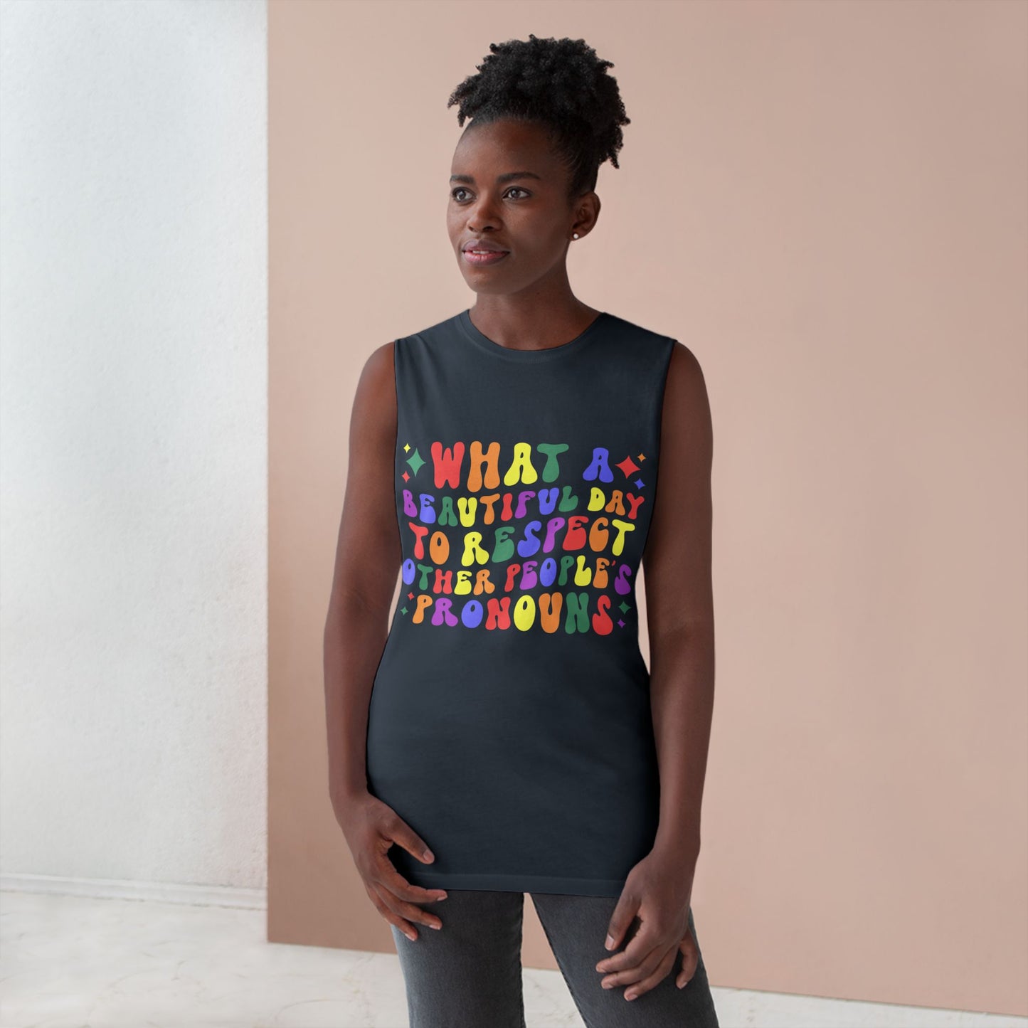 Colorful Pronoun Affirmation Tank Top
