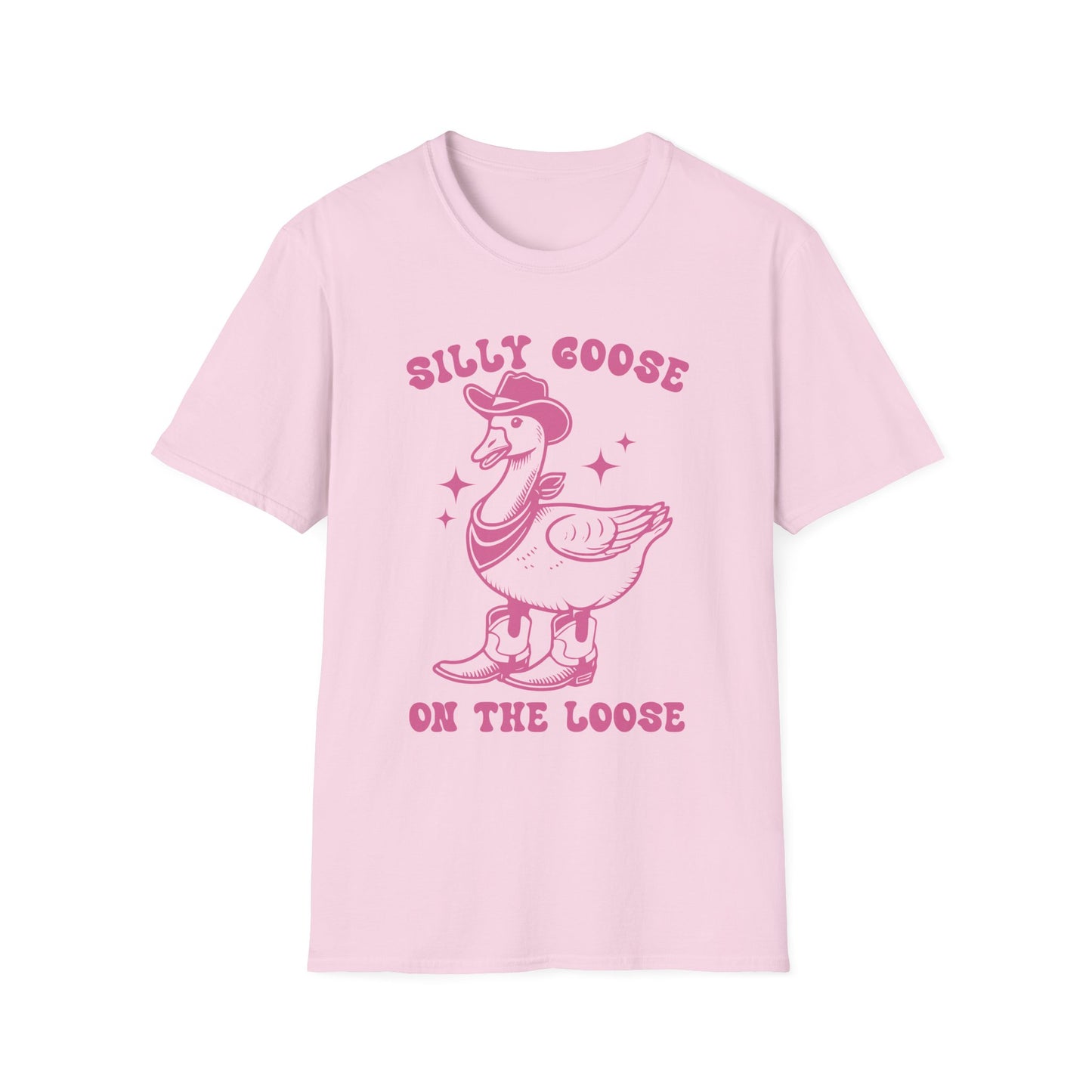 Silly Goose Unisex Softstyle T-Shirt, Fun Tee for Parties, Unique Gift for Animal Lovers, Casual Wear, Funny Statement Shirt