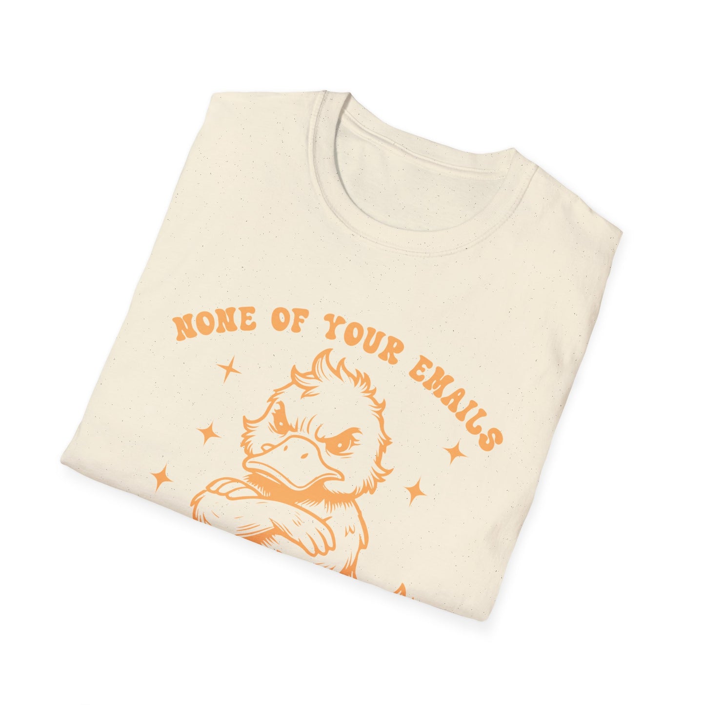 Funny Duck Email T-Shirt, Quirky Unisex Tee for Office, Great for Work from Home, Gifts for Email Lovers, Casual Wear