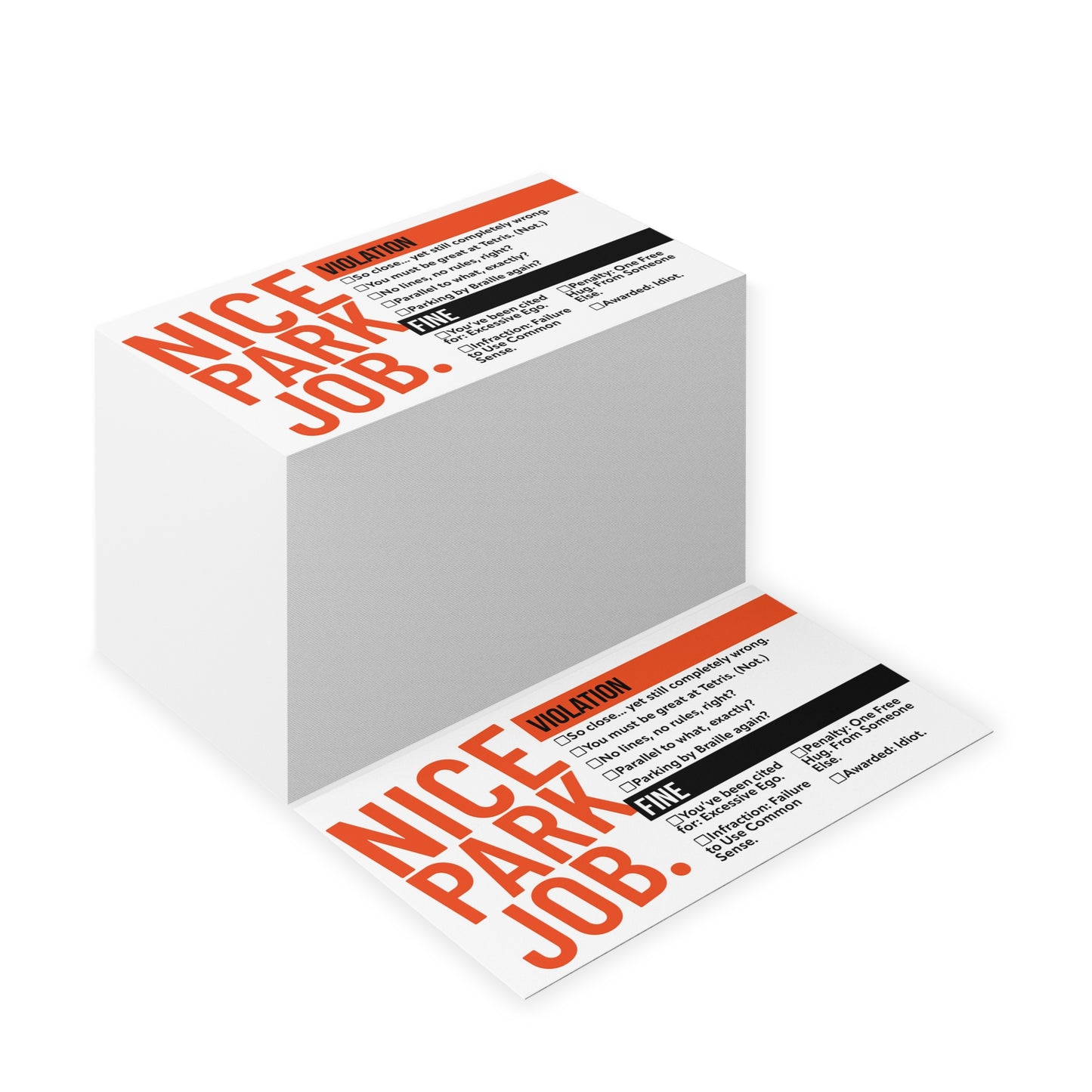 Nice Park Job Ticket Handout Cards