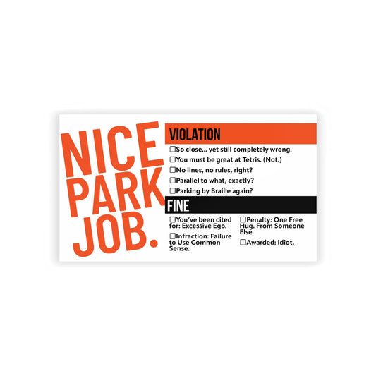 Nice Park Job Ticket Handout Cards