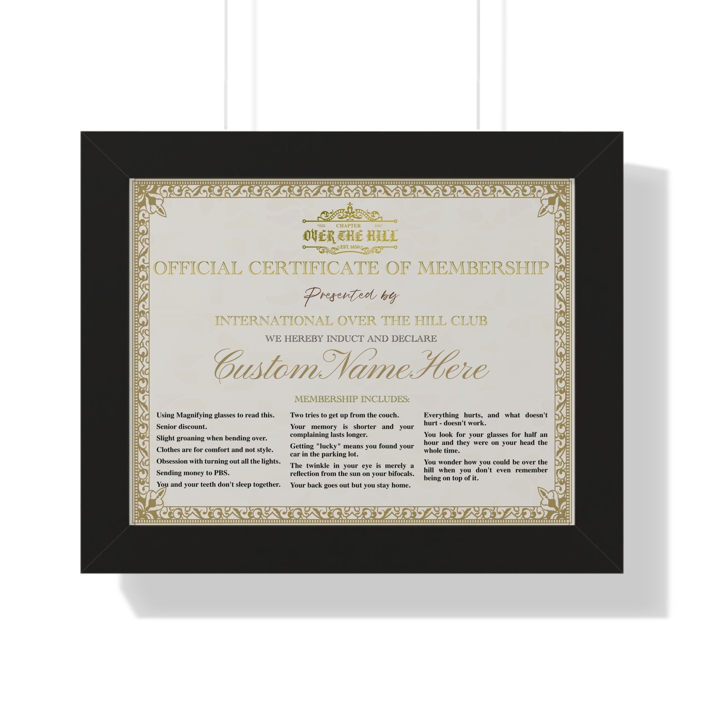 Humorous Membership Certificate Poster
