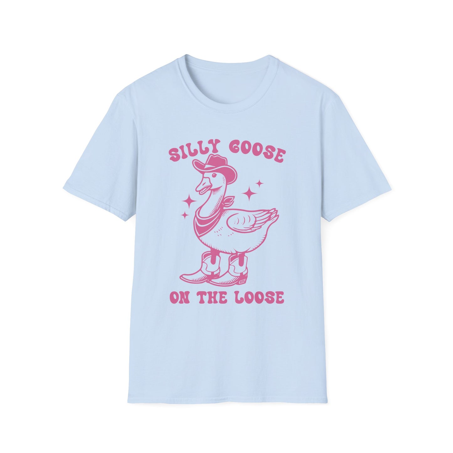 Silly Goose Unisex Softstyle T-Shirt, Fun Tee for Parties, Unique Gift for Animal Lovers, Casual Wear, Funny Statement Shirt