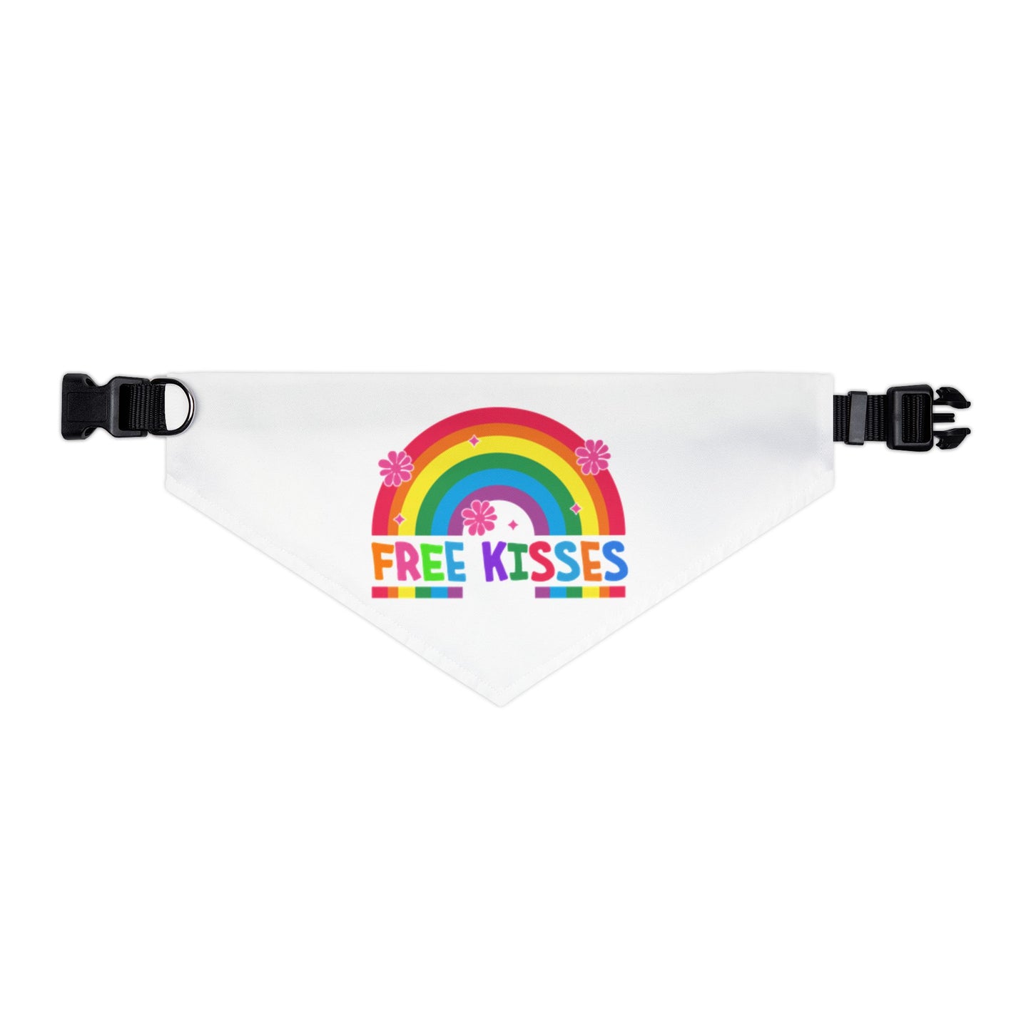 Rainbow Free Kisses Pet Bandana