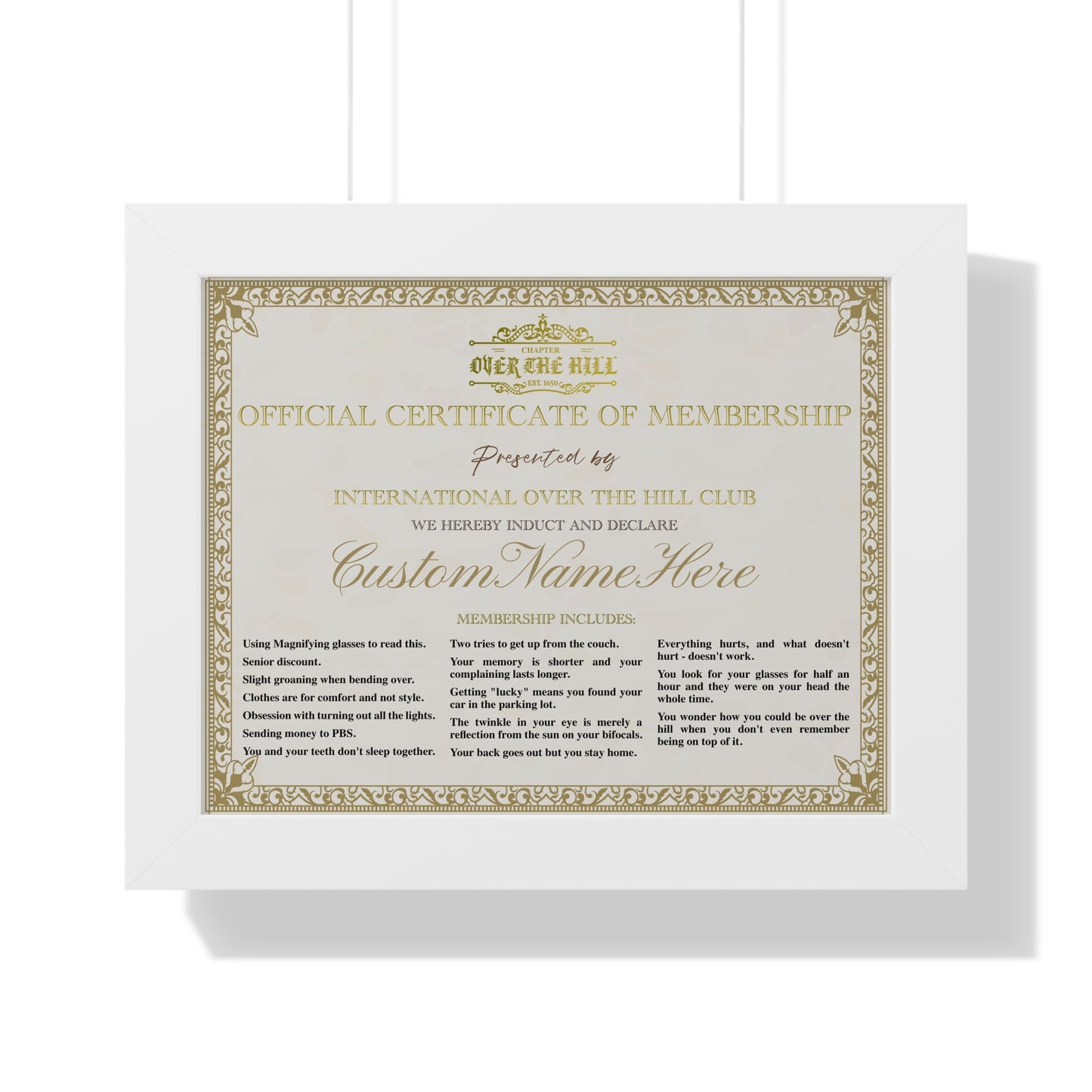 Humorous Membership Certificate Poster