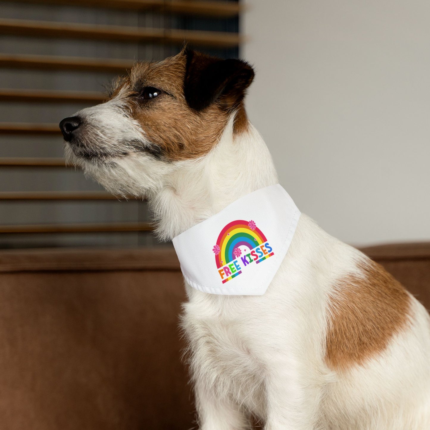 Rainbow Free Kisses Pet Bandana