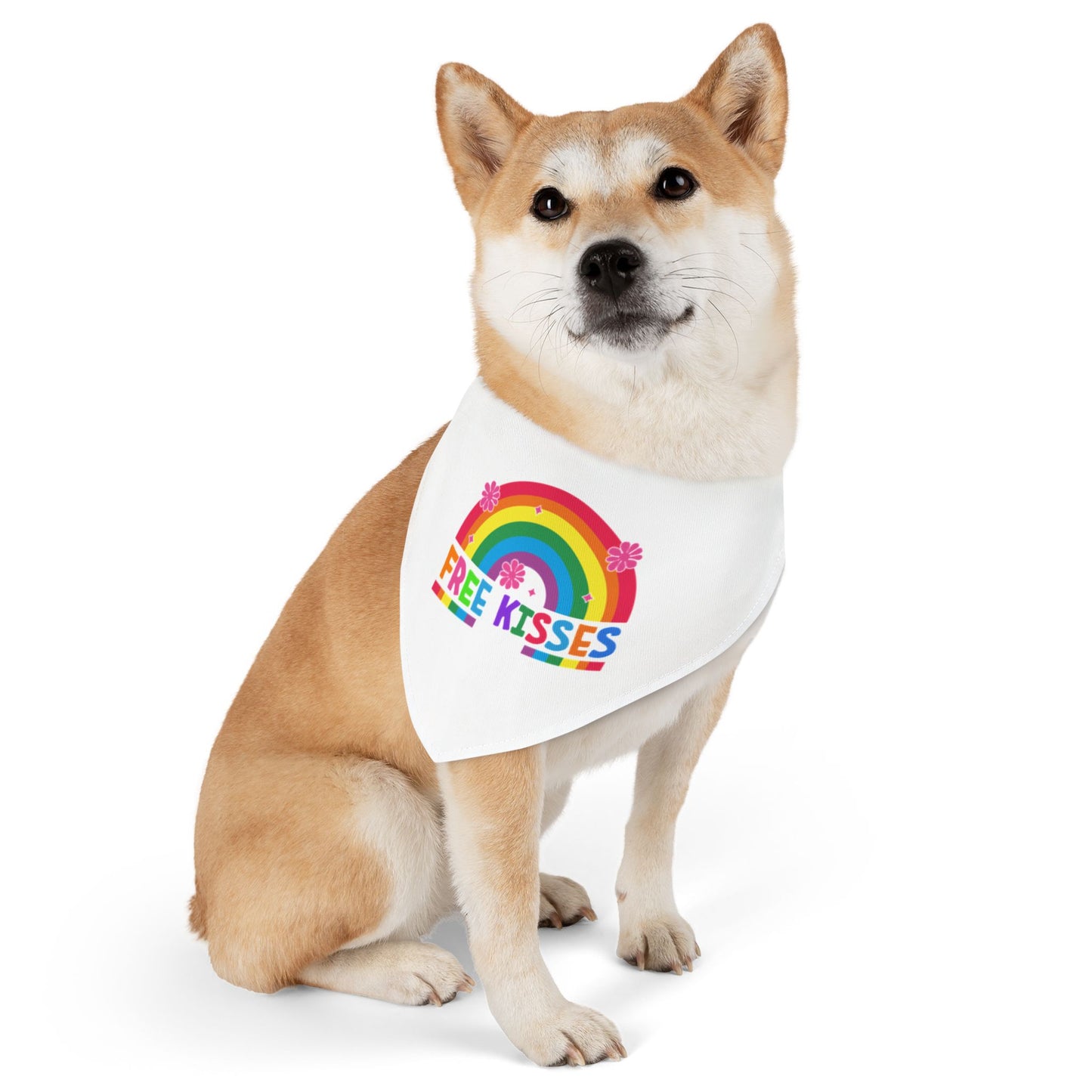 Rainbow Free Kisses Pet Bandana