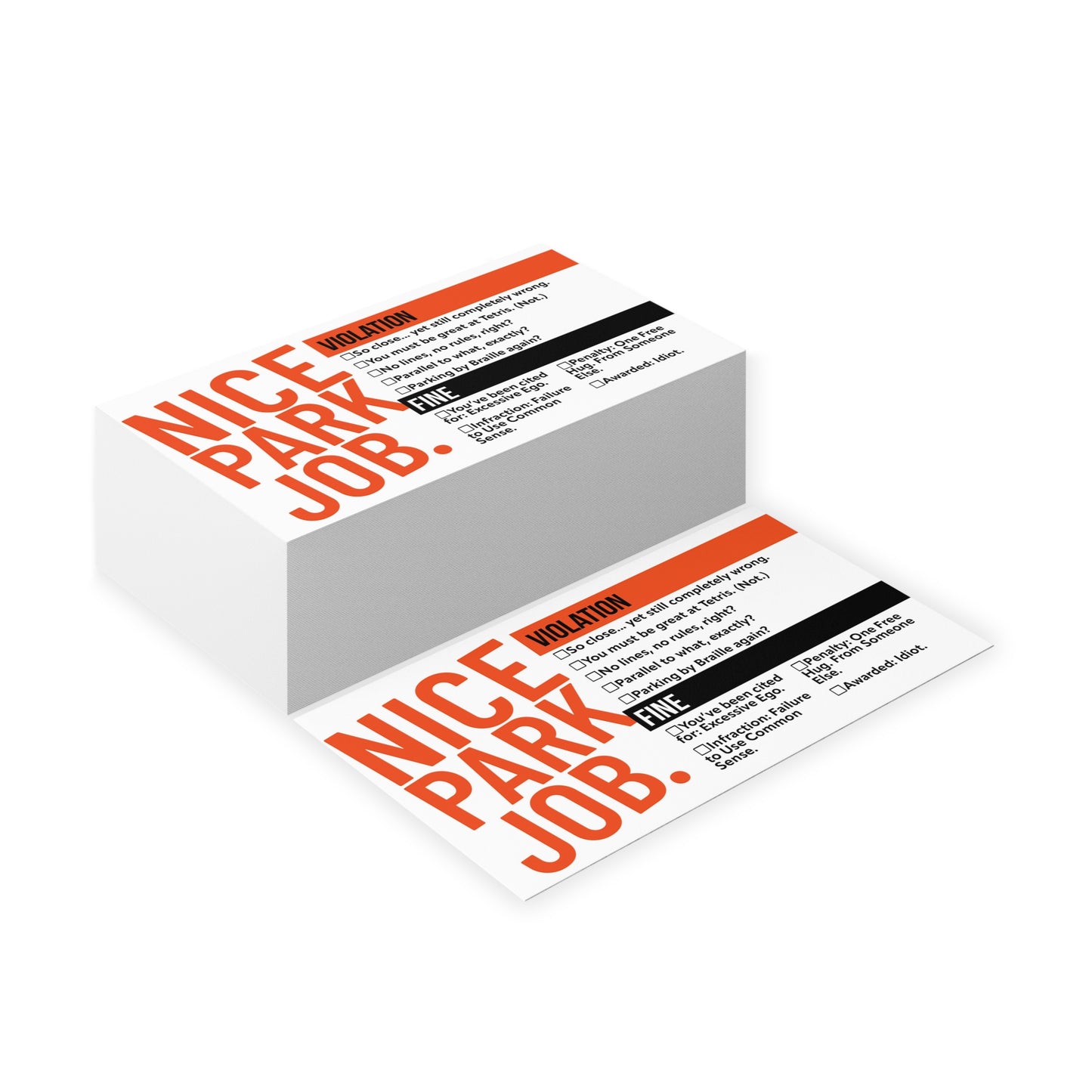 Nice Park Job Ticket Handout Cards