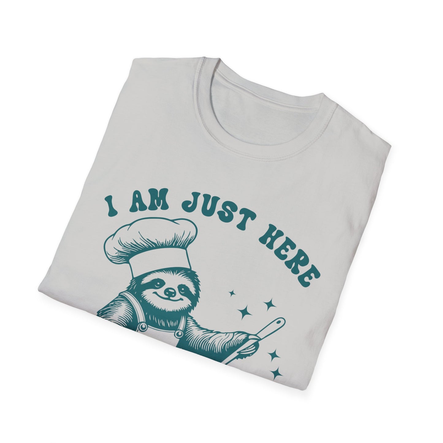 Funny Sloth T-Shirt, "I Am Just Here To Stir The Pot" Tee, Unisex Humor Shirt, Perfect Gift for Cooking Lovers, Quirky Apparel, Great for