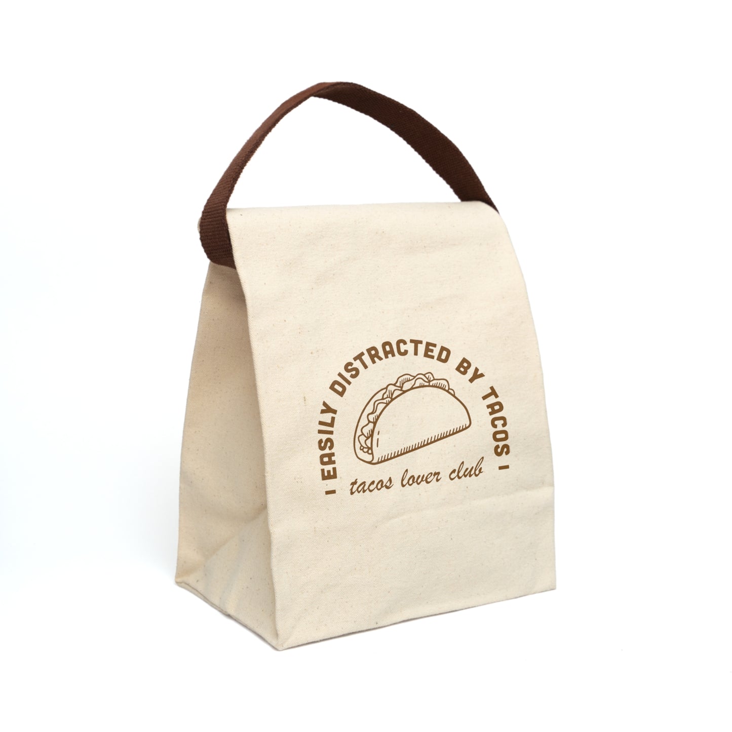 Easily Distracted by Tacos Canvas Lunch Bag