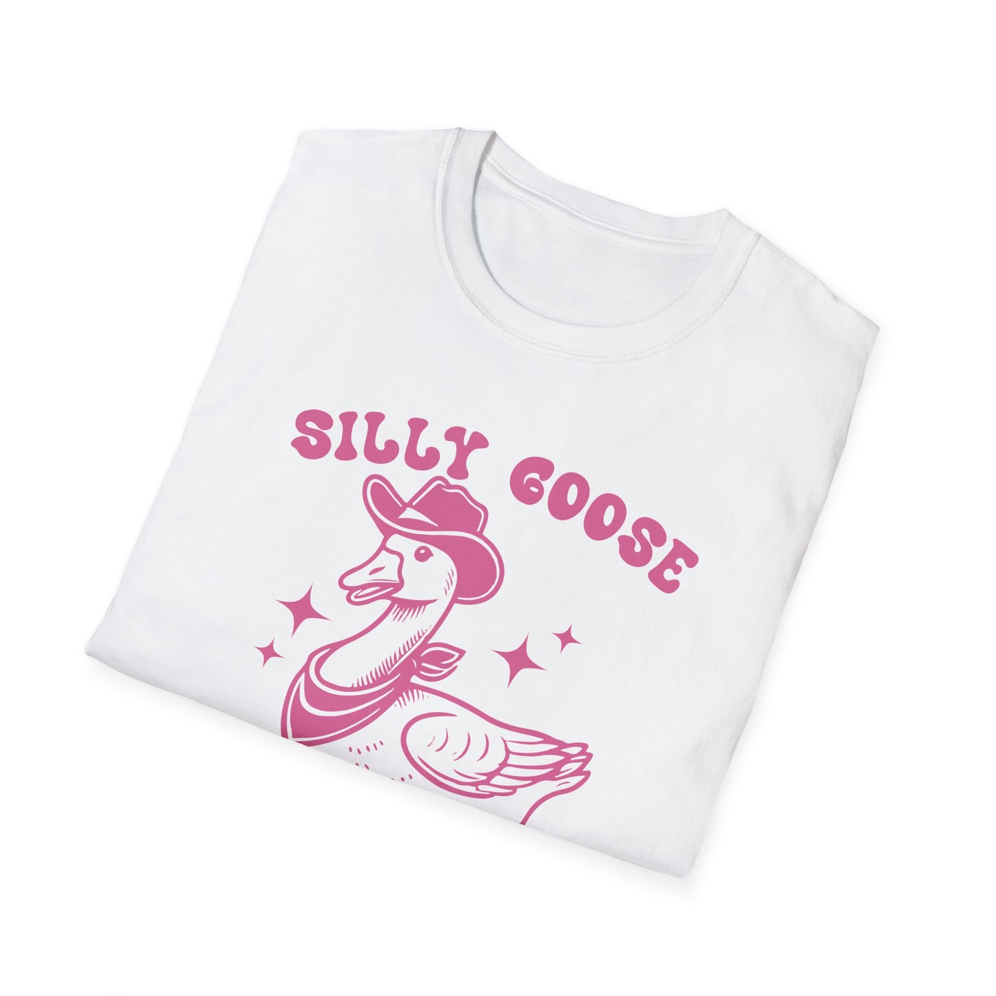 Silly Goose Unisex Softstyle T-Shirt, Fun Tee for Parties, Unique Gift for Animal Lovers, Casual Wear, Funny Statement Shirt