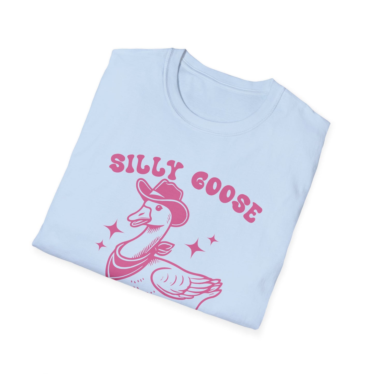 Silly Goose Unisex Softstyle T-Shirt, Fun Tee for Parties, Unique Gift for Animal Lovers, Casual Wear, Funny Statement Shirt