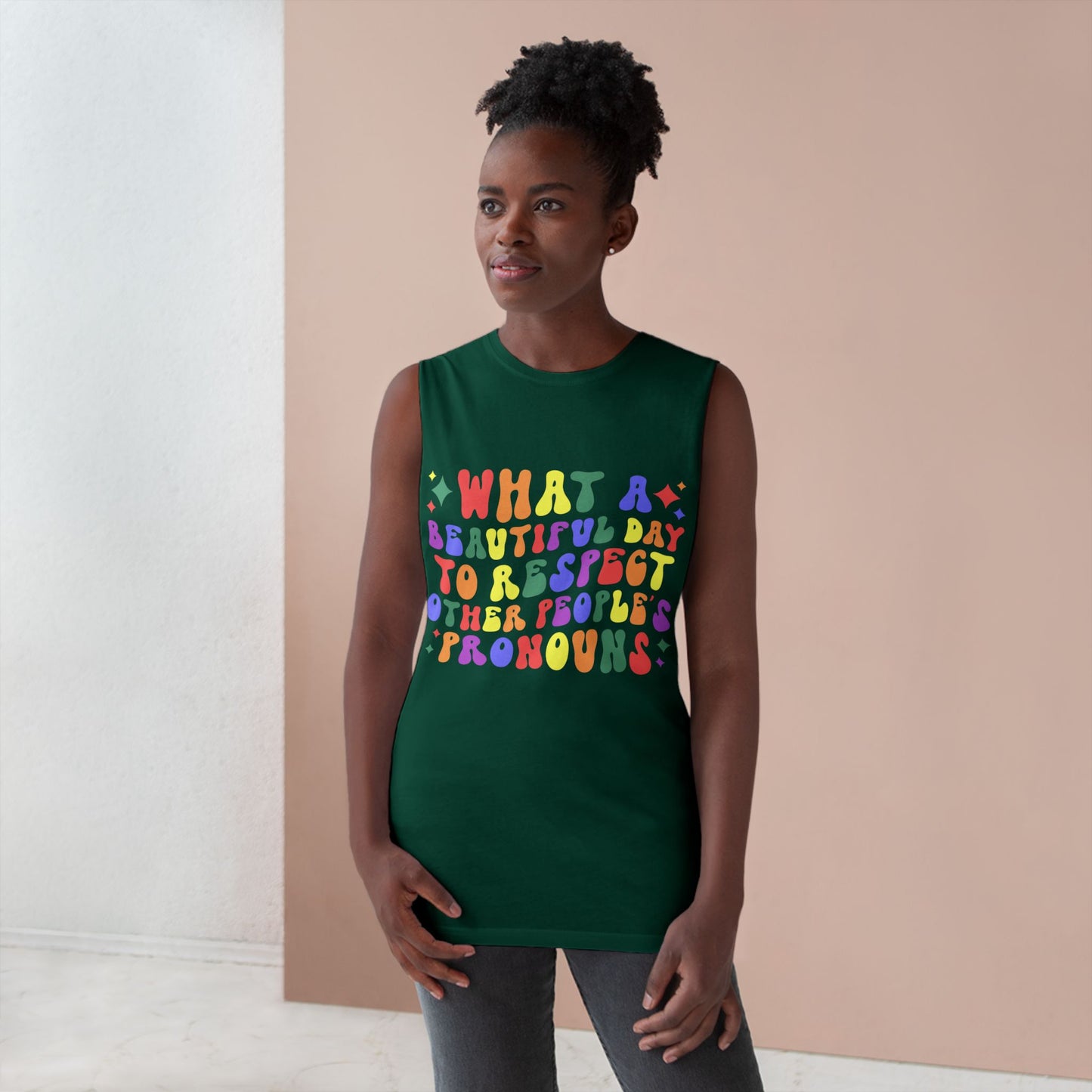 Colorful Pronoun Affirmation Tank Top