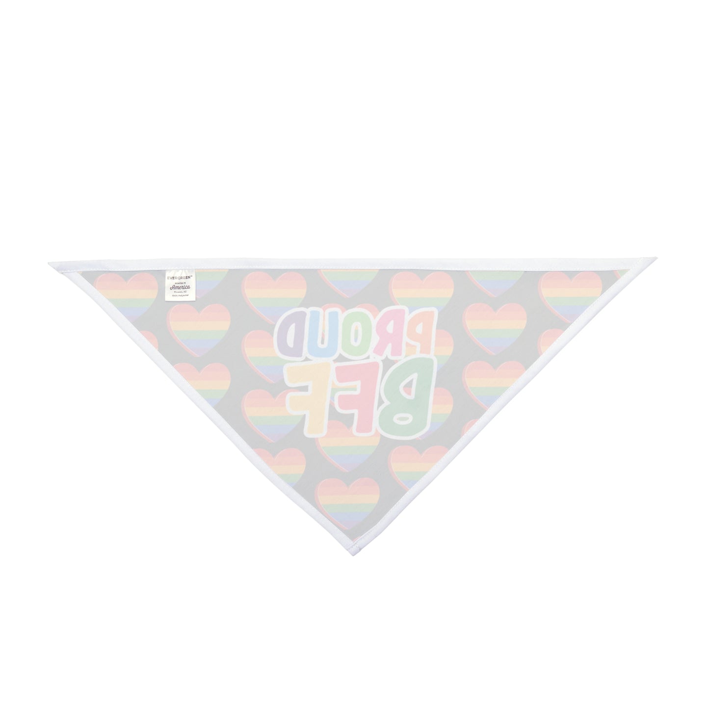 Proud BFF Pet Bandana - Rainbow Heart Design