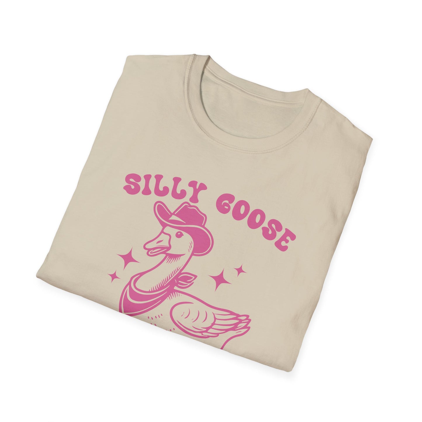 Silly Goose Unisex Softstyle T-Shirt, Fun Tee for Parties, Unique Gift for Animal Lovers, Casual Wear, Funny Statement Shirt