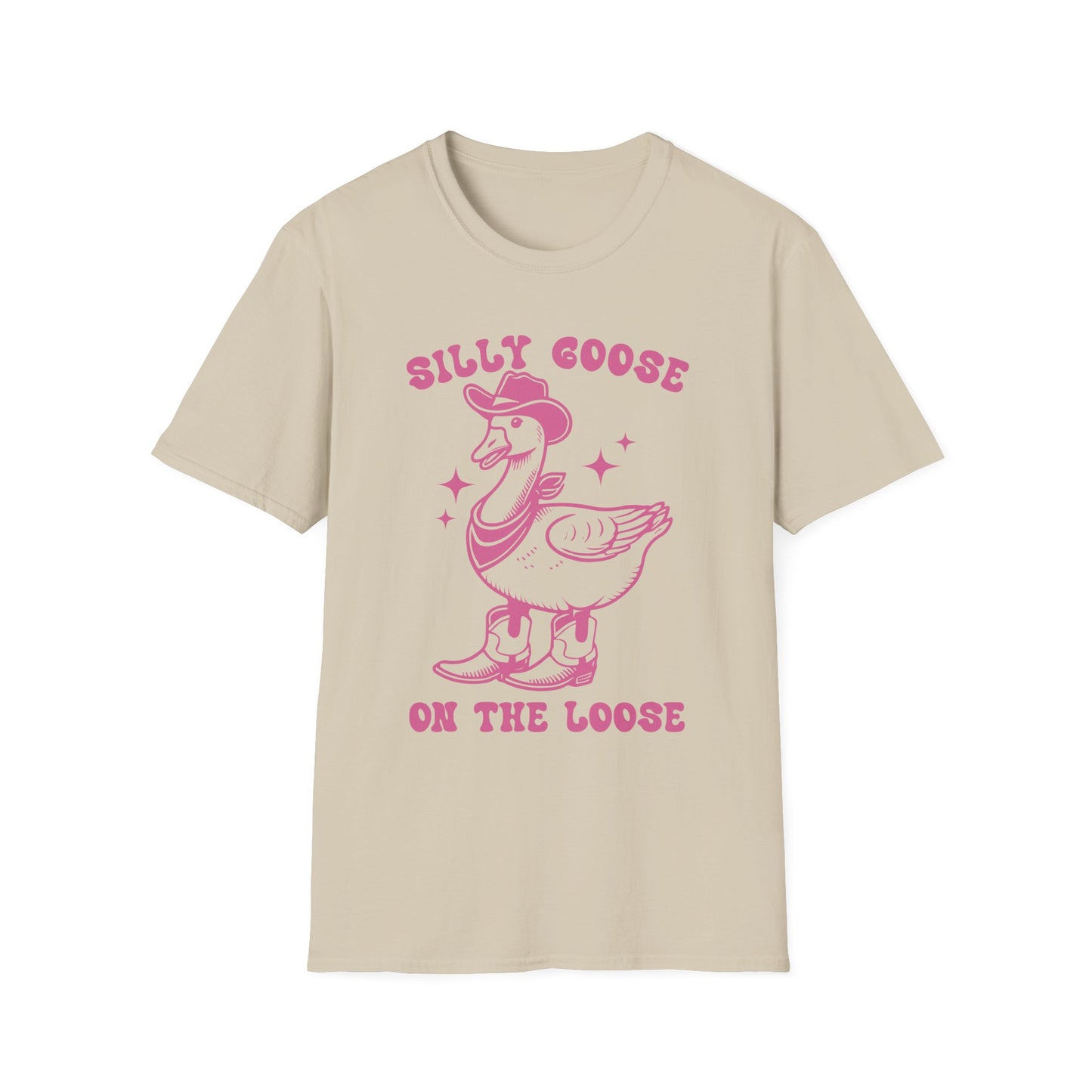 Silly Goose Unisex Softstyle T-Shirt, Fun Tee for Parties, Unique Gift for Animal Lovers, Casual Wear, Funny Statement Shirt