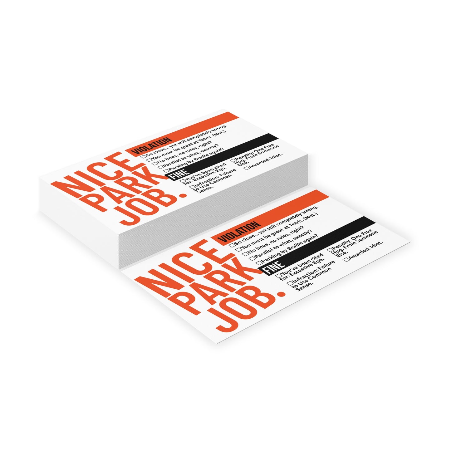 Nice Park Job Ticket Handout Cards