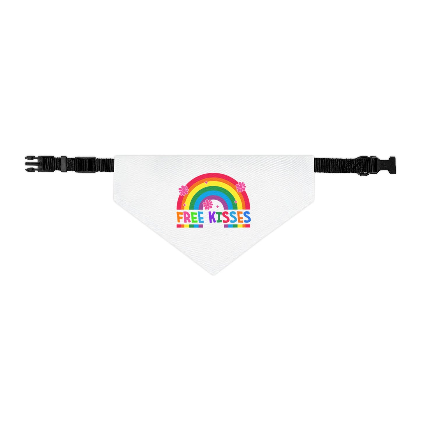 Rainbow Free Kisses Pet Bandana