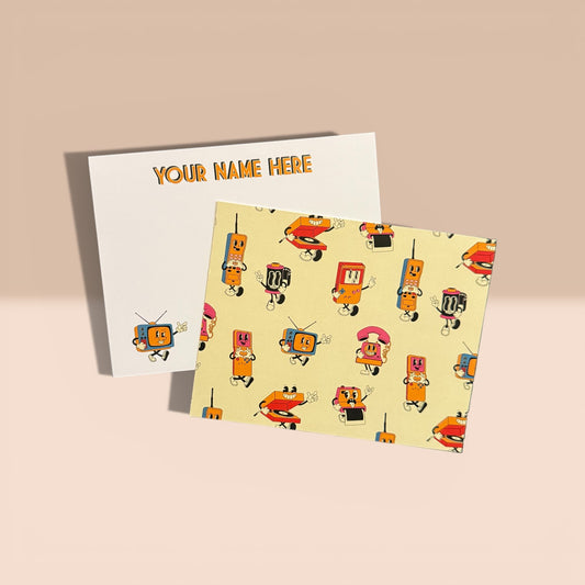Retro Tech Personalized Notecards