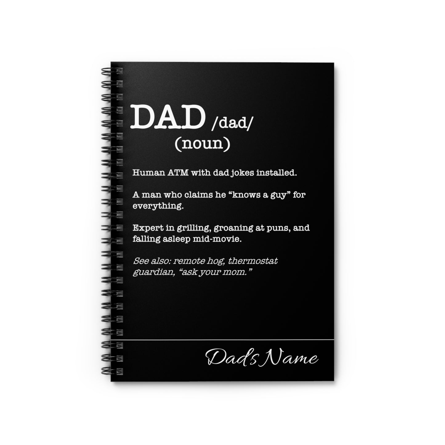 Personalized Dad Joke Spiral Notebook