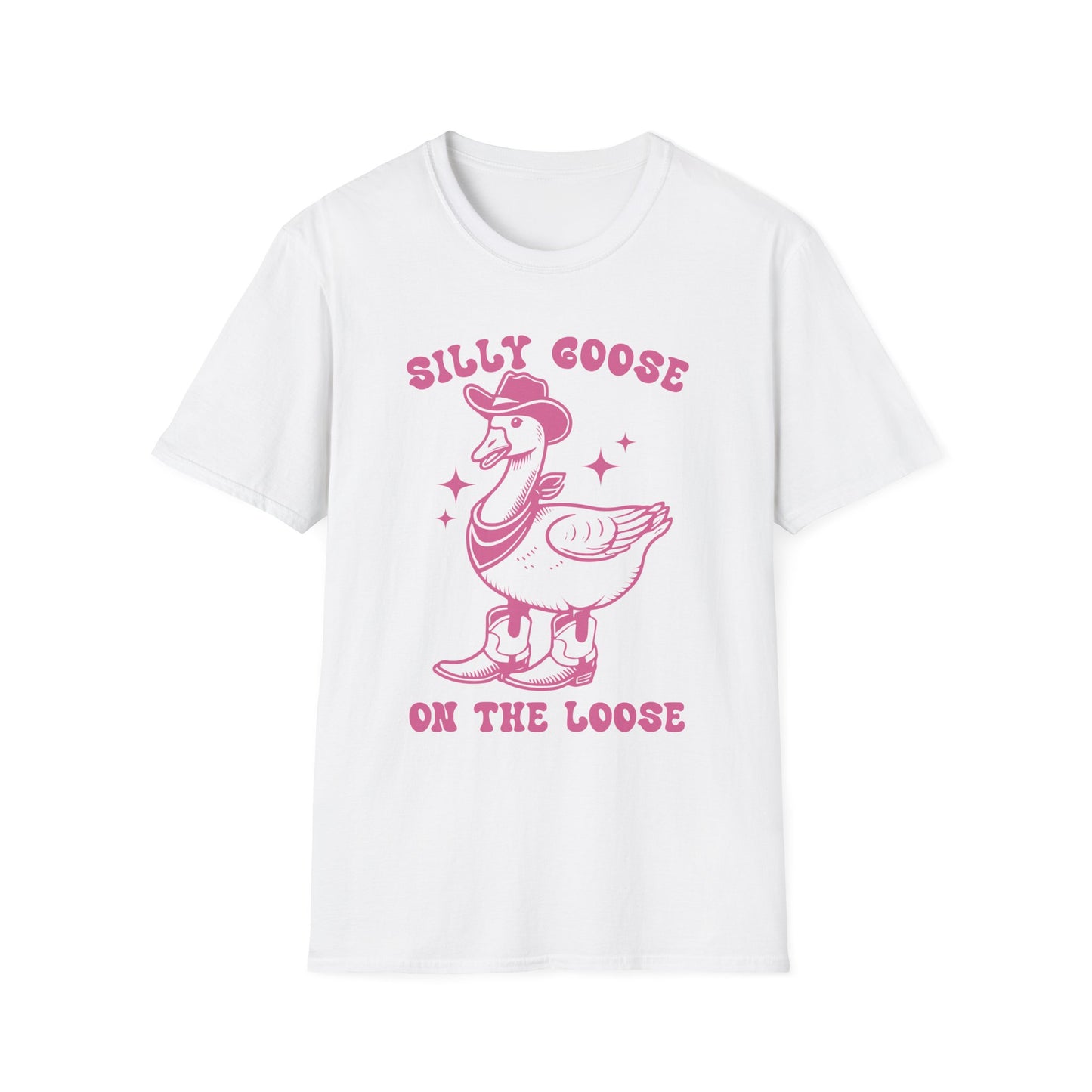 Silly Goose Unisex Softstyle T-Shirt, Fun Tee for Parties, Unique Gift for Animal Lovers, Casual Wear, Funny Statement Shirt