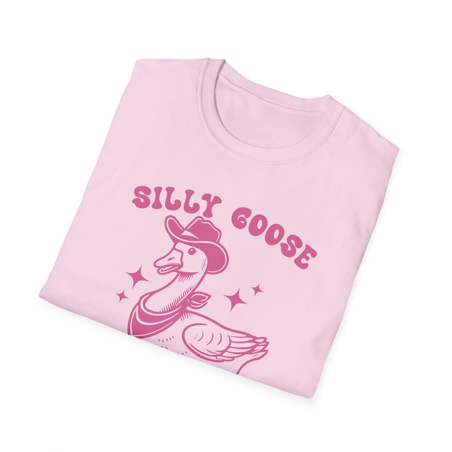 Silly Goose Unisex Softstyle T-Shirt, Fun Tee for Parties, Unique Gift for Animal Lovers, Casual Wear, Funny Statement Shirt