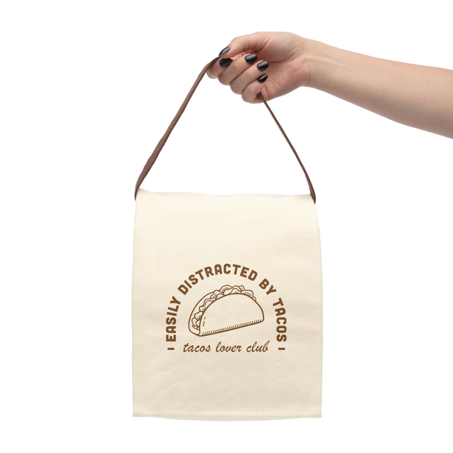 Easily Distracted by Tacos Canvas Lunch Bag