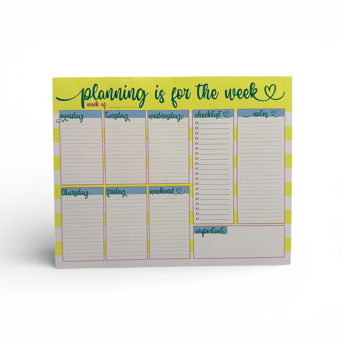 “Planning Is for the Week” Weekly Notepad