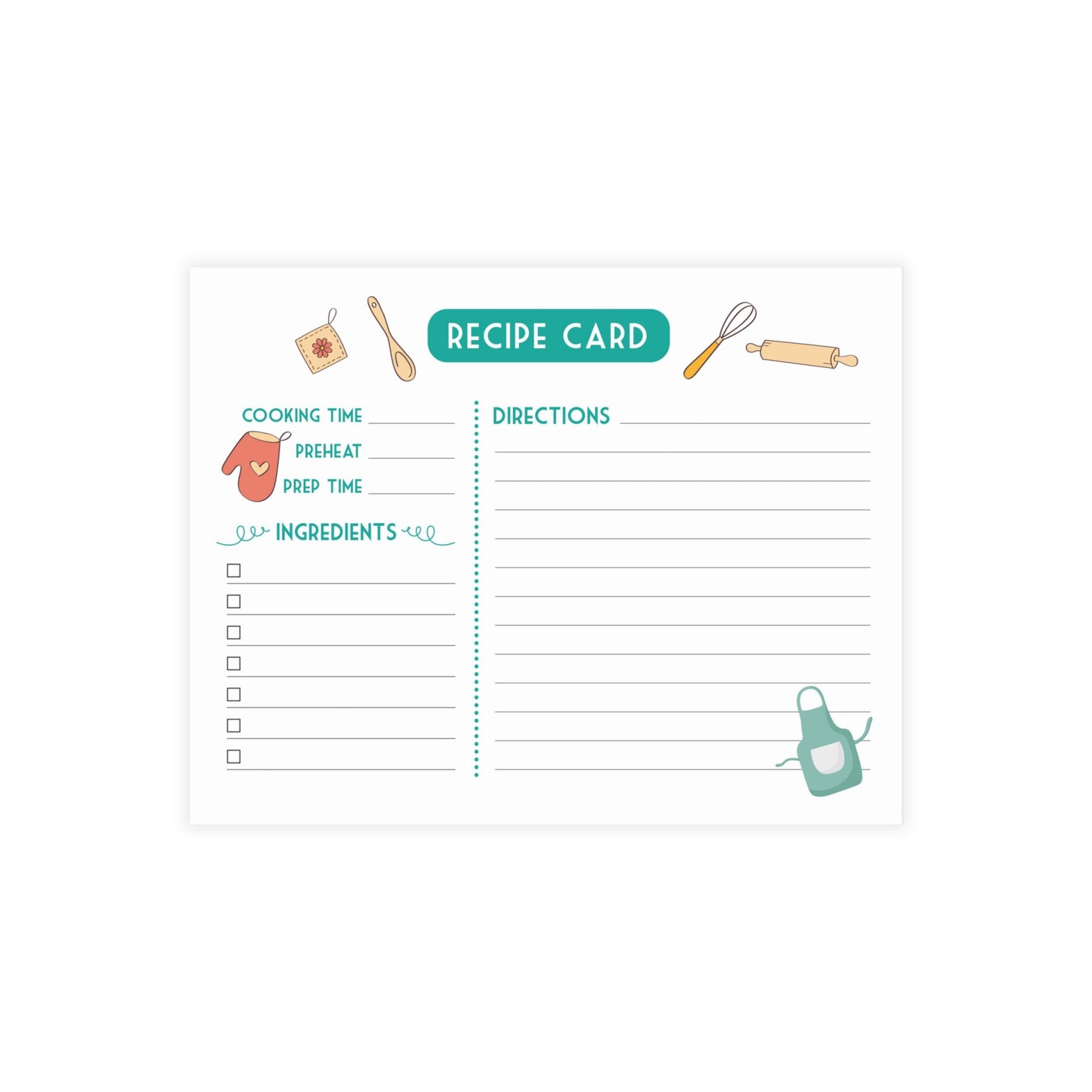 Vintage Retro Recipe Card
