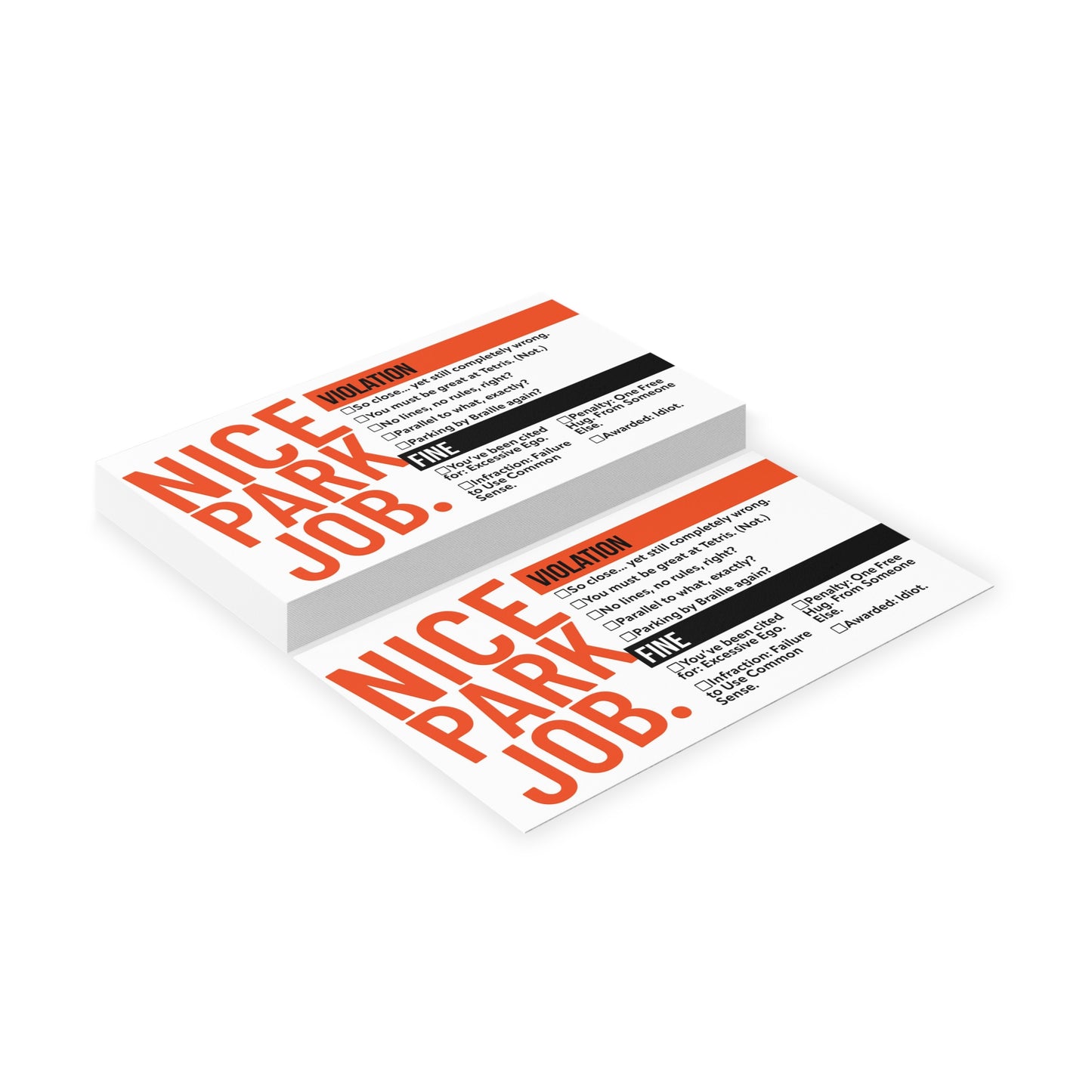 Nice Park Job Ticket Handout Cards