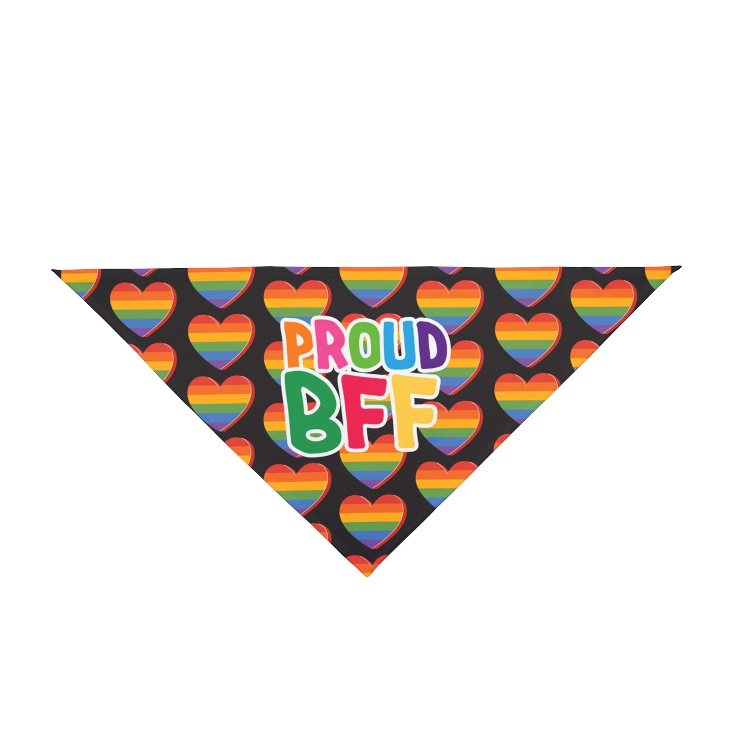Proud BFF Pet Bandana - Rainbow Heart Design