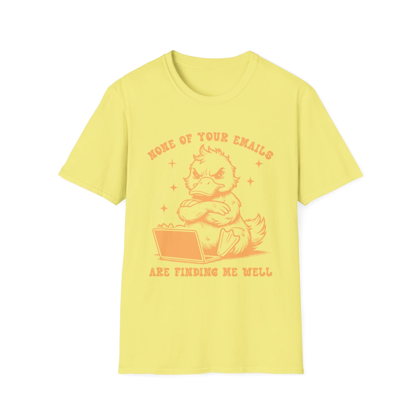 Funny Duck Email T-Shirt, Quirky Unisex Tee for Office, Great for Work from Home, Gifts for Email Lovers, Casual Wear