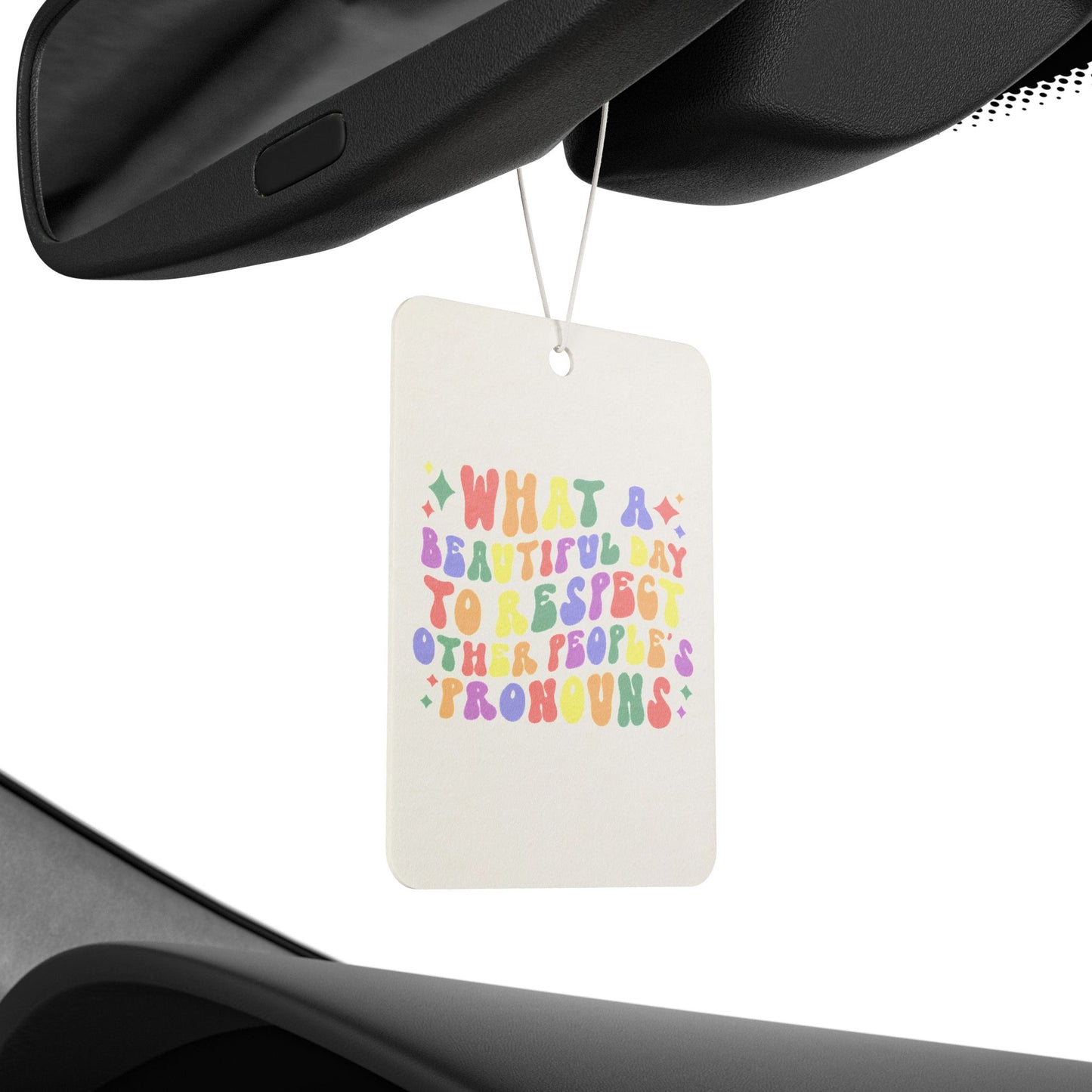 Colorful Car Air Freshener with Positive Message