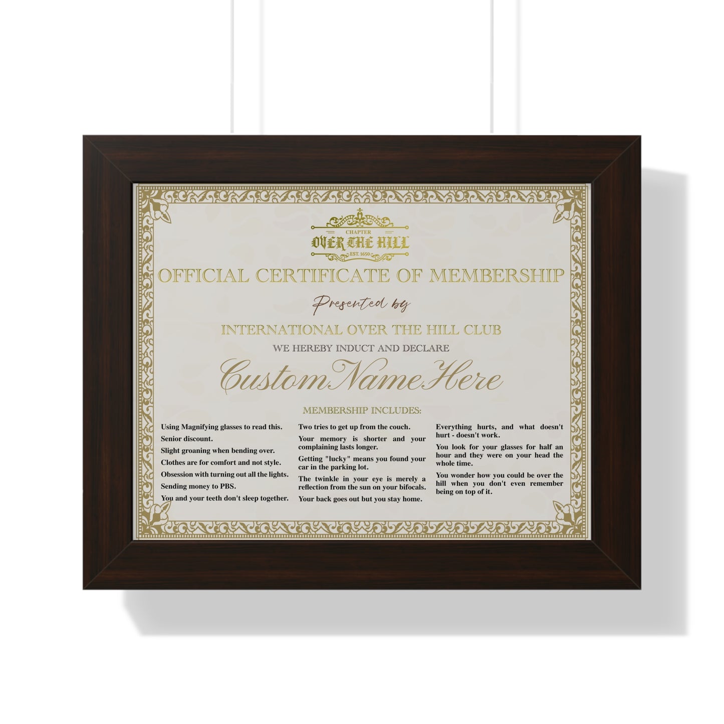Humorous Membership Certificate Poster