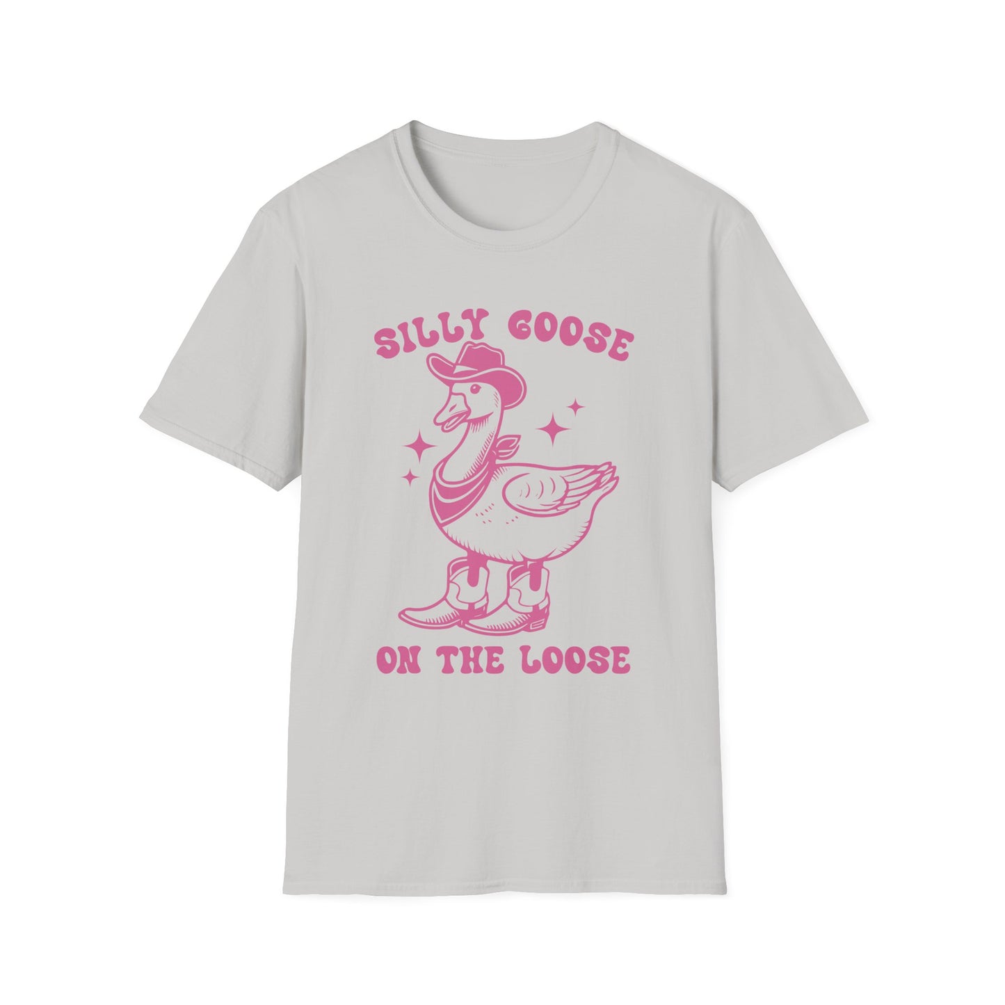 Silly Goose Unisex Softstyle T-Shirt, Fun Tee for Parties, Unique Gift for Animal Lovers, Casual Wear, Funny Statement Shirt