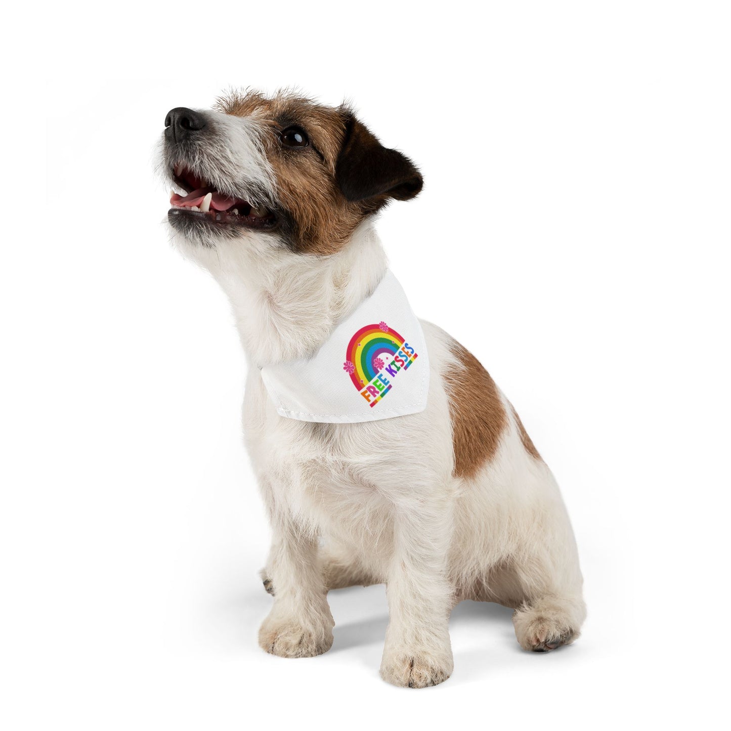 Rainbow Free Kisses Pet Bandana