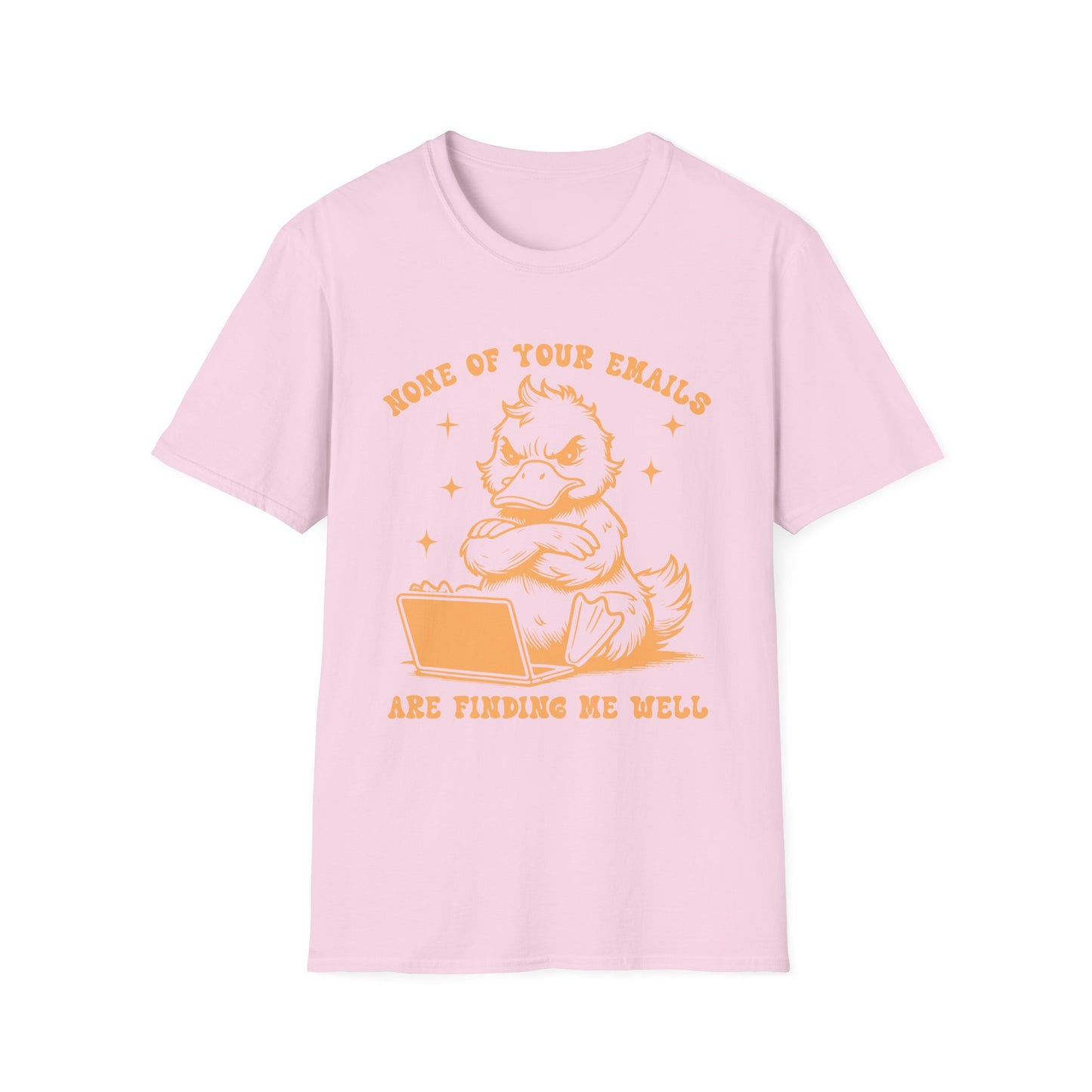 Funny Duck Email T-Shirt, Quirky Unisex Tee for Office, Great for Work from Home, Gifts for Email Lovers, Casual Wear