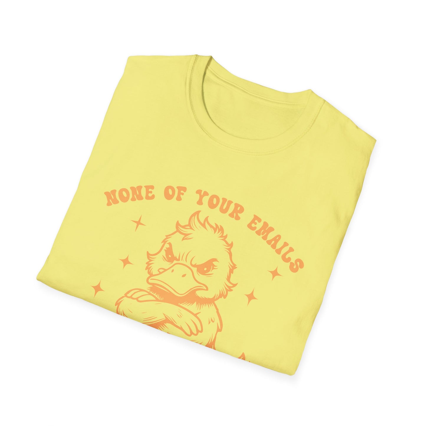 Funny Duck Email T-Shirt, Quirky Unisex Tee for Office, Great for Work from Home, Gifts for Email Lovers, Casual Wear