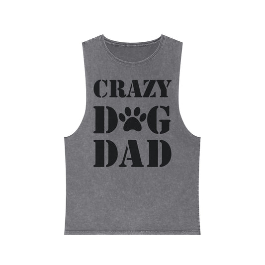 Unisex Stonewash Dog Dad Tank Top