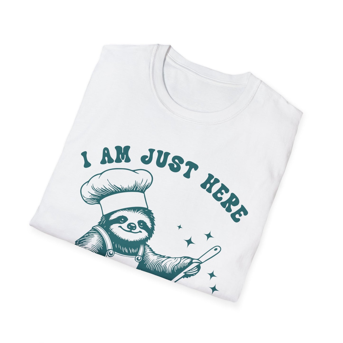 Funny Sloth T-Shirt, "I Am Just Here To Stir The Pot" Tee, Unisex Humor Shirt, Perfect Gift for Cooking Lovers, Quirky Apparel, Great for