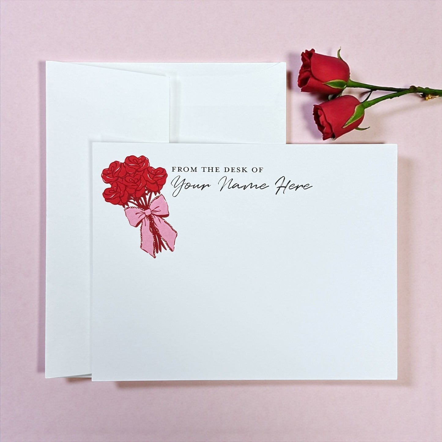 Set of 10 Personalized Rose From the desk of