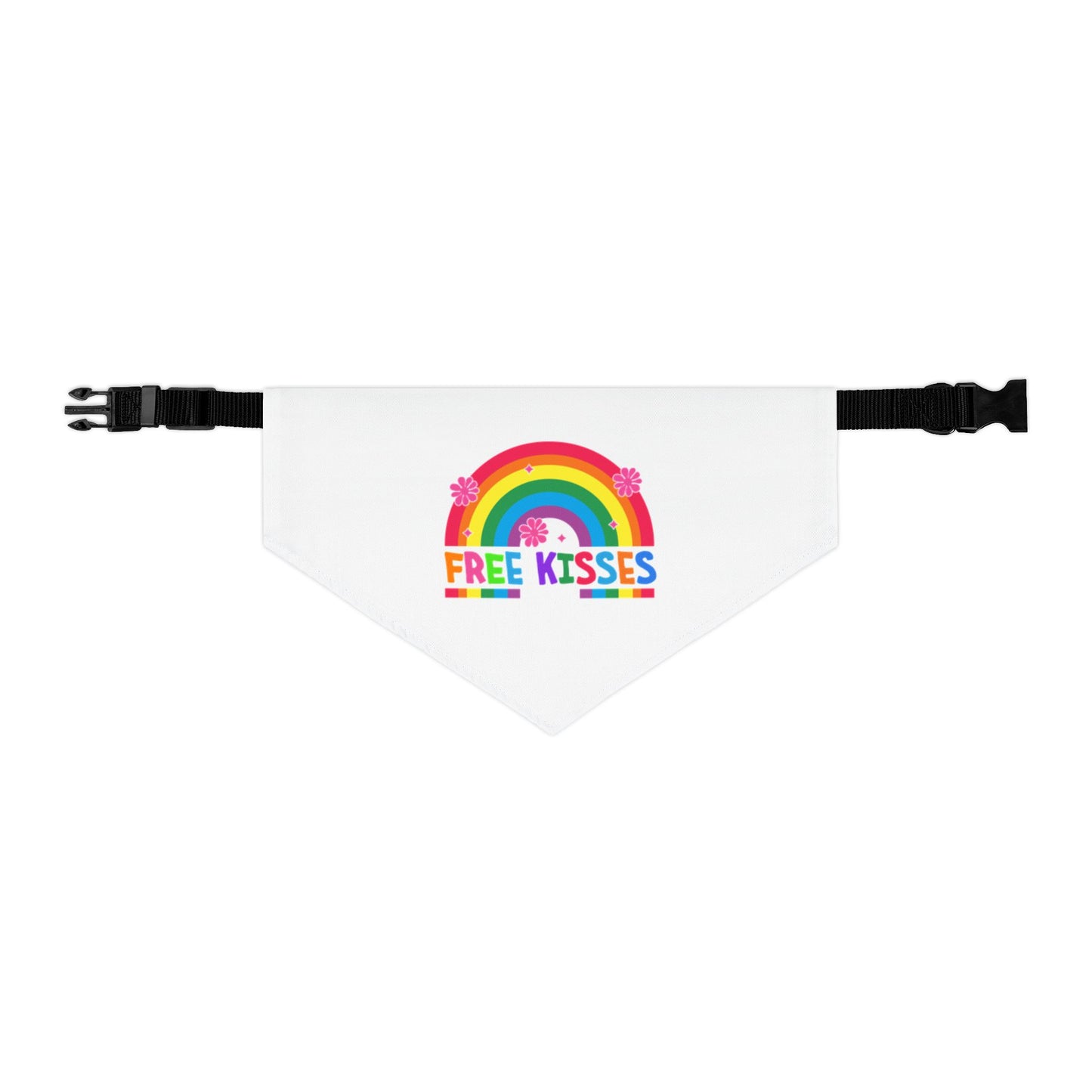 Rainbow Free Kisses Pet Bandana
