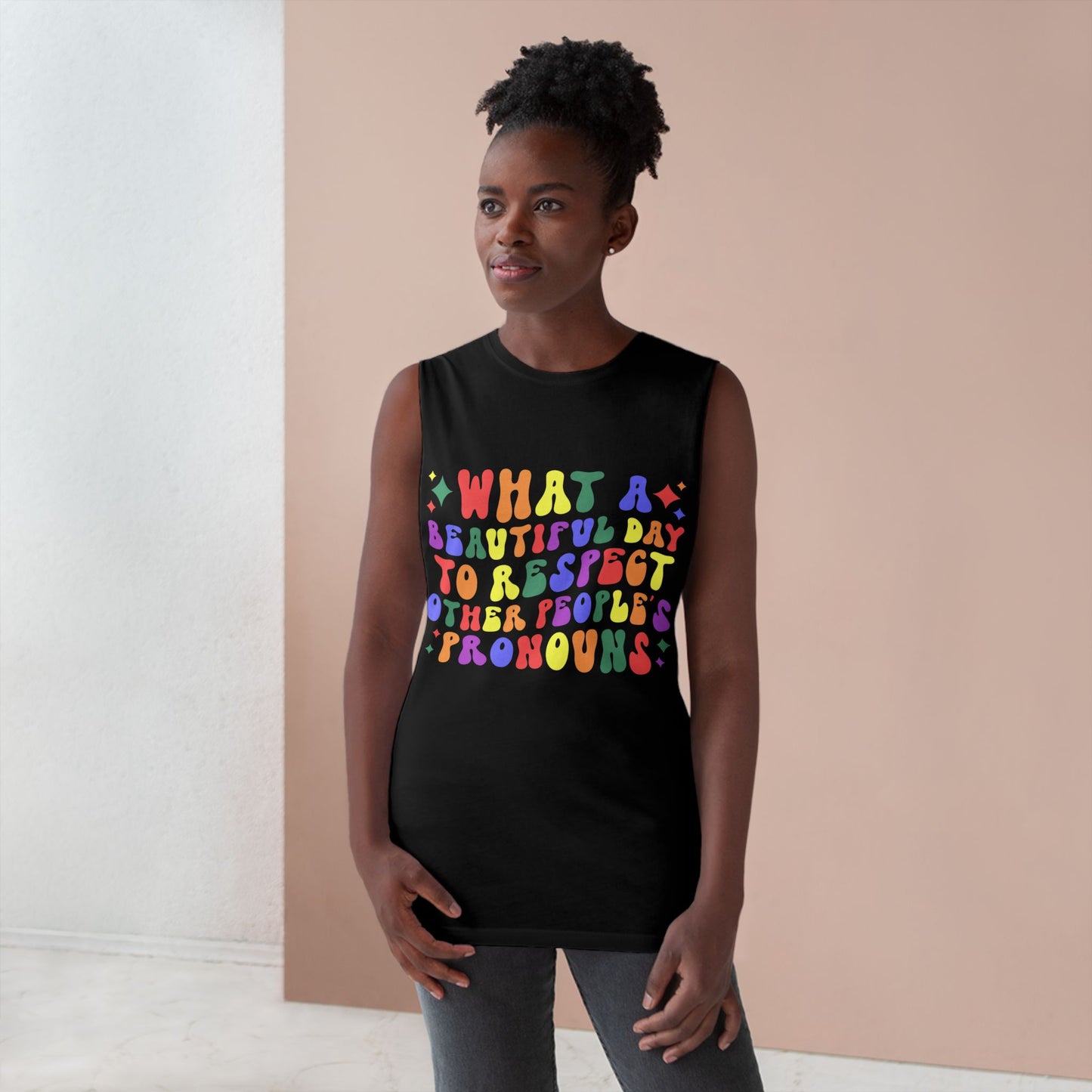 Colorful Pronoun Affirmation Tank Top