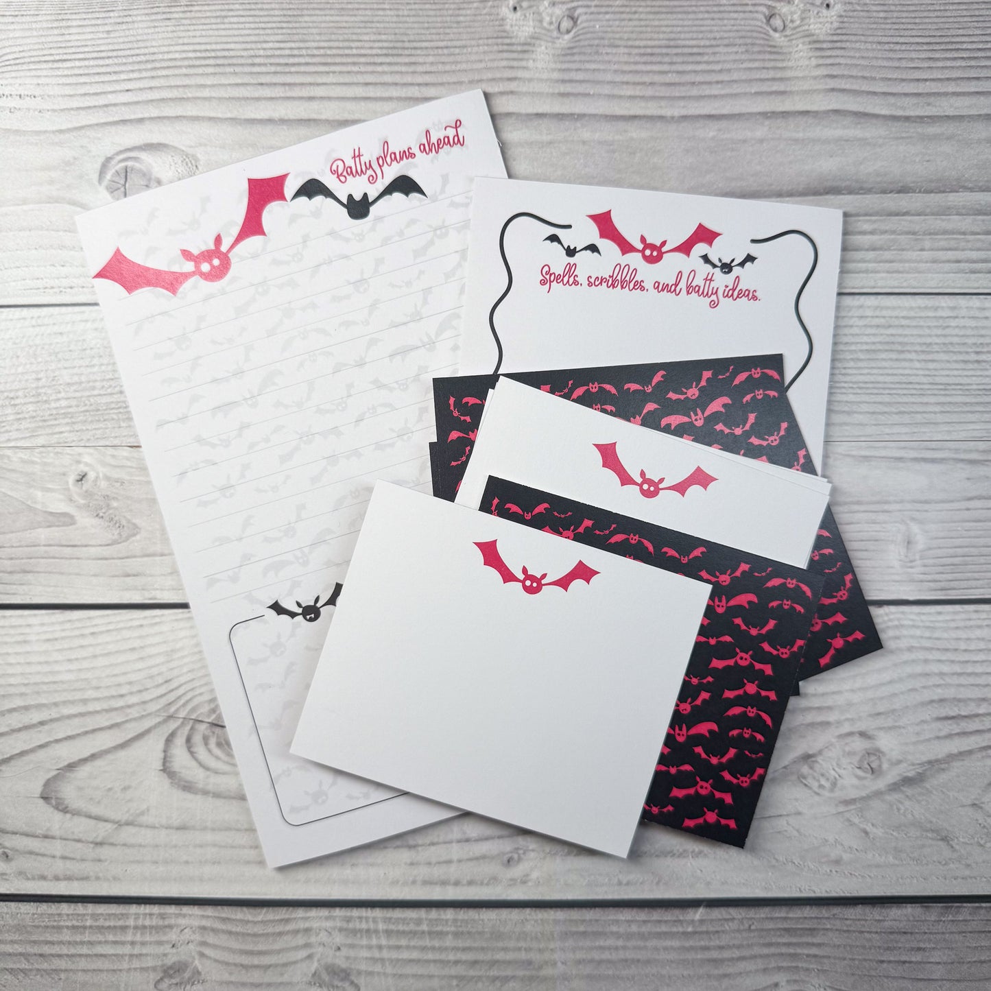 Batty Ideas Notepad and Notecard set