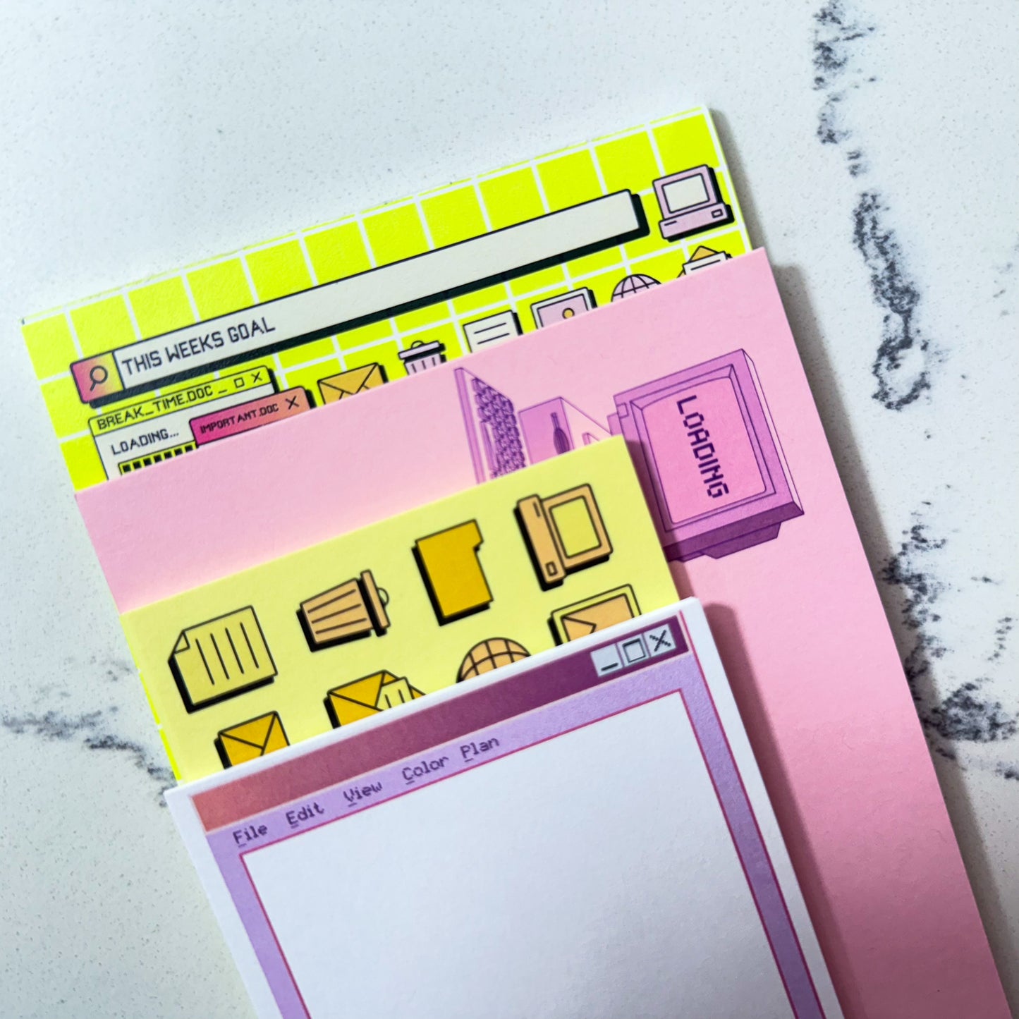 Retro Computer Stationery Gift Set | 90s Desk Notecards & Planner