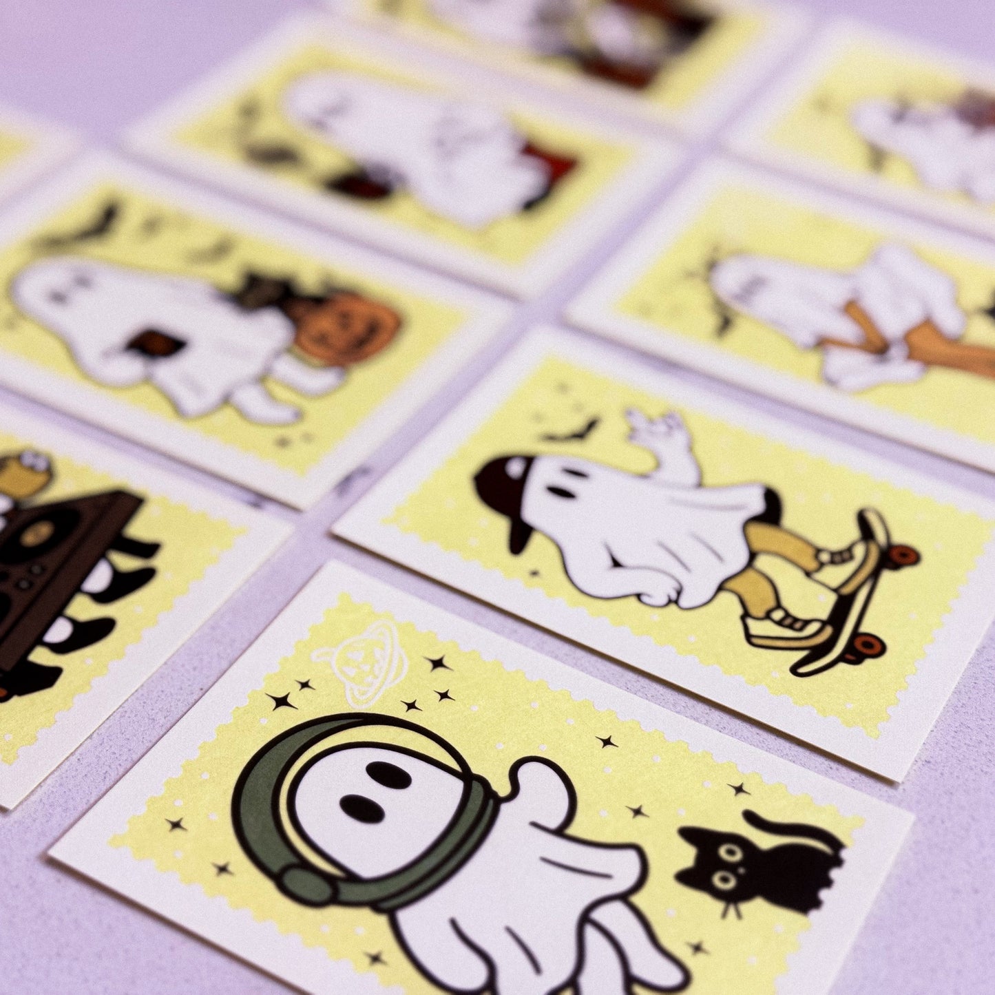 Spooky Cute Ghost “Stamp” Gift Tags – Set of Mini Halloween Cards