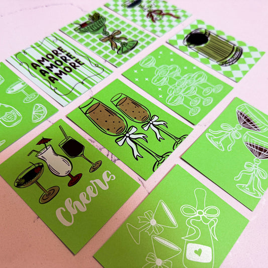 Cheers Edition Gift Tags – Retro Cocktail Mini Cards