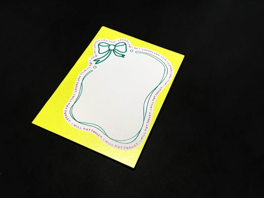 Bow I will not forget Notecard