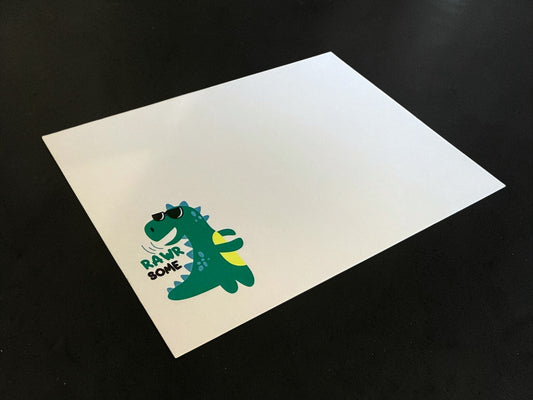 Raw-Some Dinosaur Notecard