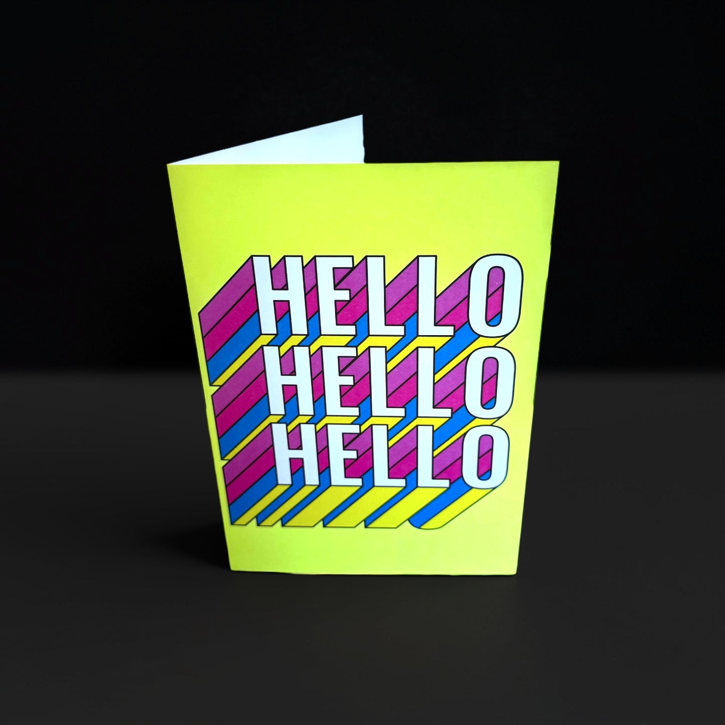 Hello Hello Hello Neon Greeting Card